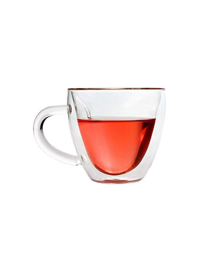 S-TOP Heart Shaped Double Walled Insulated Glass Coffee Mugs or Tea Cups, Double Wall Glass 10 oz - Clear, Unique & Insulated with Handle - Image 5