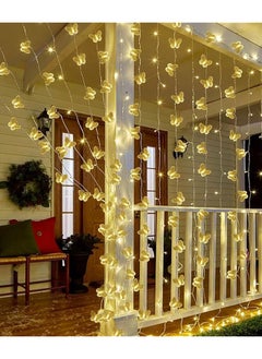إيروريكس سلسلة أضواء خرافية LED زينة بطول 3 أمتار و10 أقدام و20 مصباح LED تعمل بالبطارية لديكور حفلات الزفاف والعطلات في الأماكن المغلقة والمفتوحة باللون الأبيض الدافئ على شكل فراشة  - Image 3