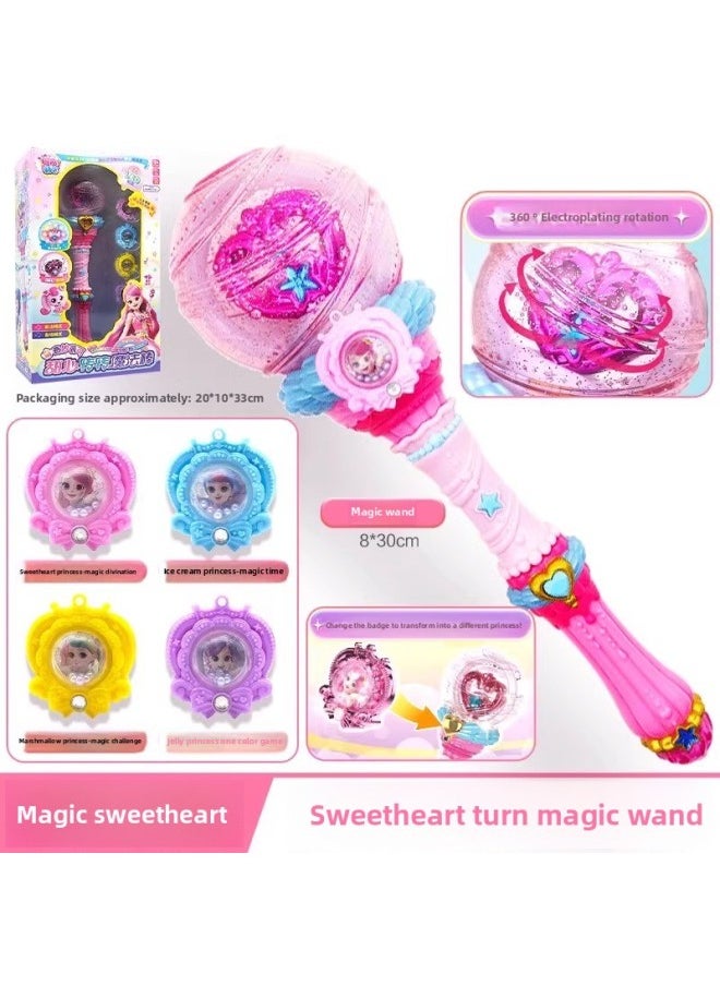 Generic - Wonderful Moe's Magic Key Good Moe's Ice And Snow Cabin Love Mengke Flower Treasure Box Year Gift-Color:[sweetheart To Magic Wand] Magic/game Dual Mode 4 Games + Electric Rotation + 7 Colors Of Sound And Light + Smart Sensor (4 Badges Free) - Image 1
