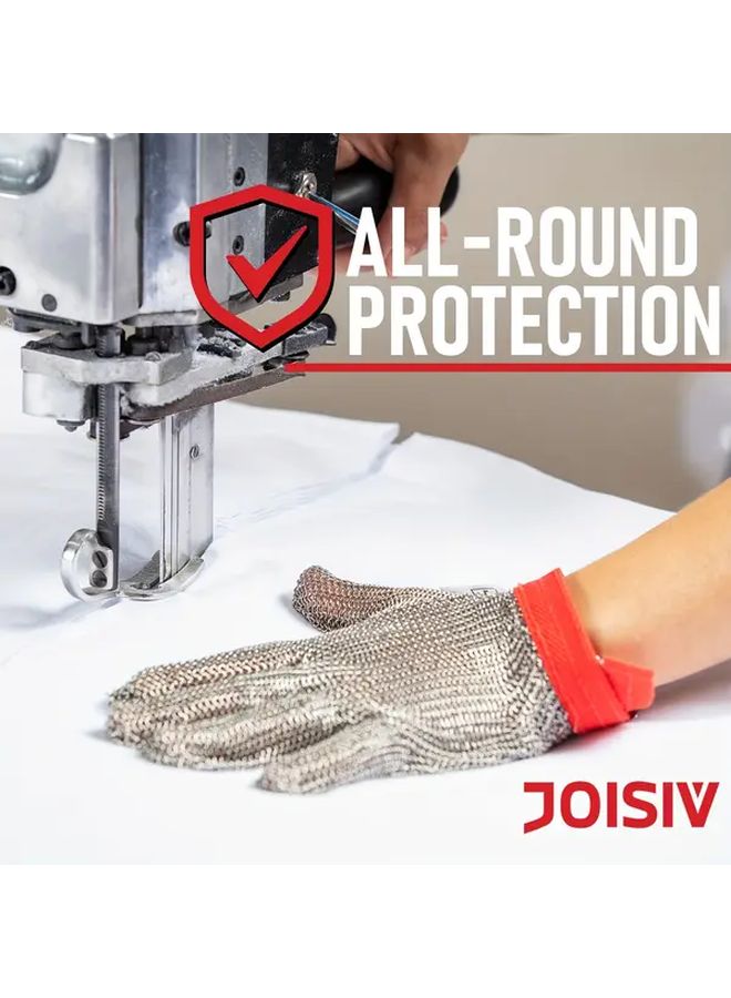 Size L Heavy Duty Cut Resistant Stainless Steel Gloves for Butchering Kitchen Oyster Shucking Fish Filleting - Image 2