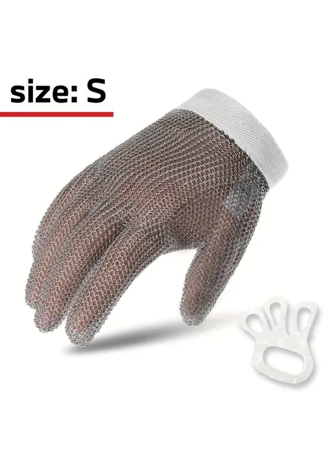 Size L Heavy Duty Cut Resistant Stainless Steel Gloves for Butchering Kitchen Oyster Shucking Fish Filleting - Image 5