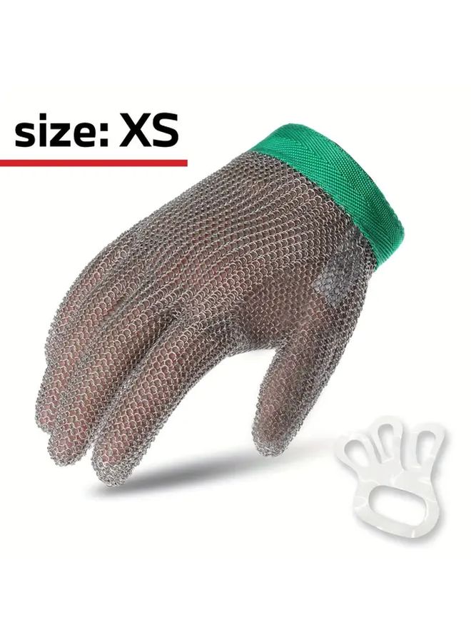 Size L Heavy Duty Cut Resistant Stainless Steel Gloves for Butchering Kitchen Oyster Shucking Fish Filleting - Image 3