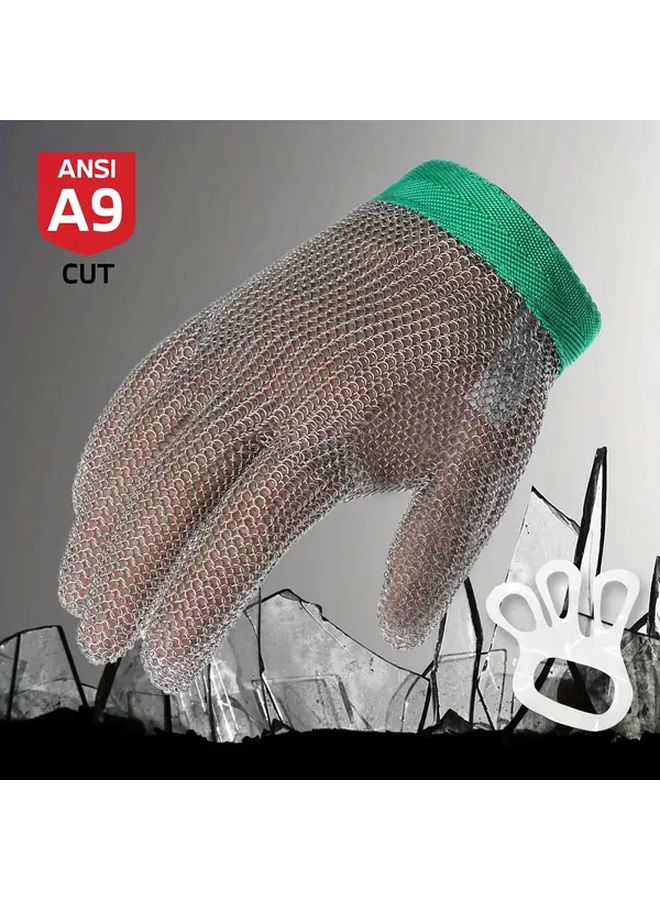 Size L Heavy Duty Cut Resistant Stainless Steel Gloves for Butchering Kitchen Oyster Shucking Fish Filleting - Image 1