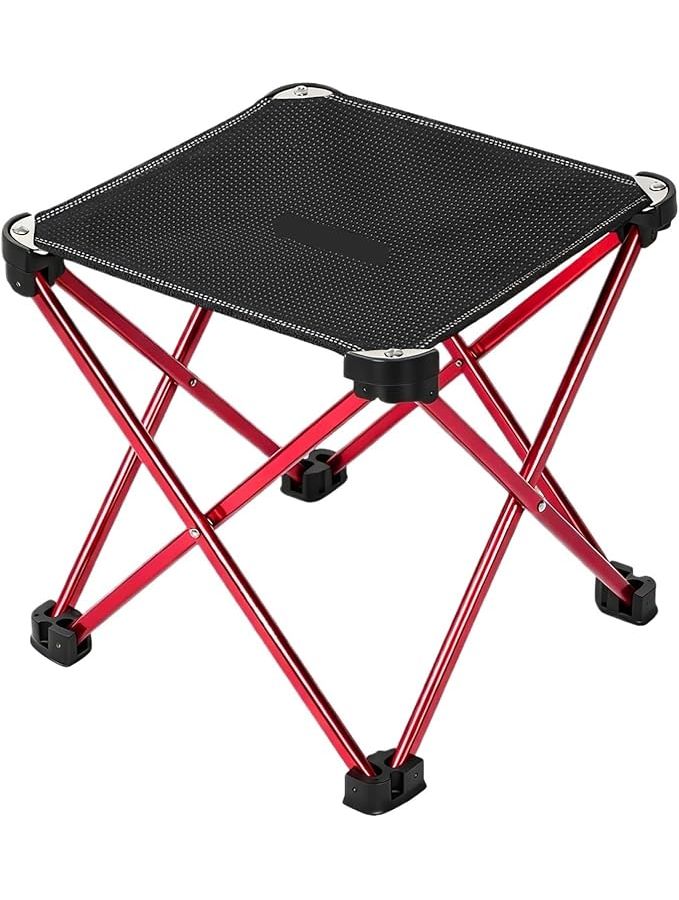 Red L Ultralight Portable Foot Stool Folding Seat for Camping Outdoor - Image 1