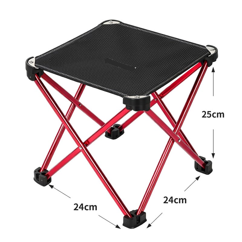 Red L Ultralight Portable Foot Stool Folding Seat for Camping Outdoor - Image 3