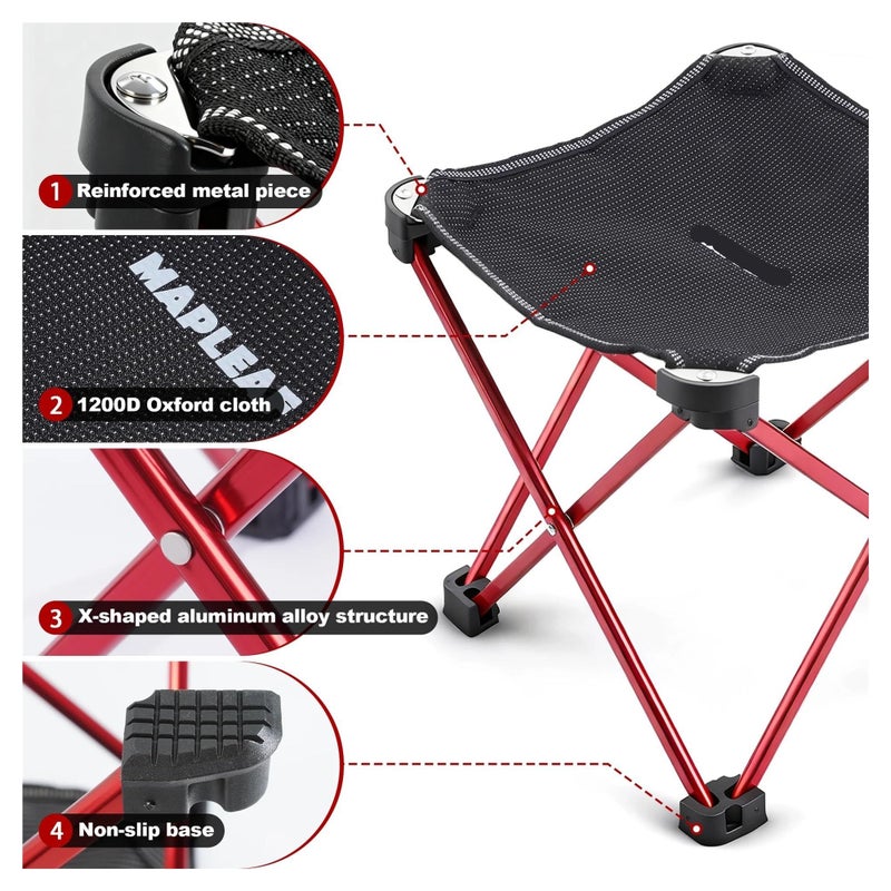 Red L Ultralight Portable Foot Stool Folding Seat for Camping Outdoor - Image 4