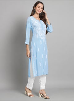 الايا كورتا رايون شيكانكاري مطرزة يدويًا للنساء-AL3451  - Image 4