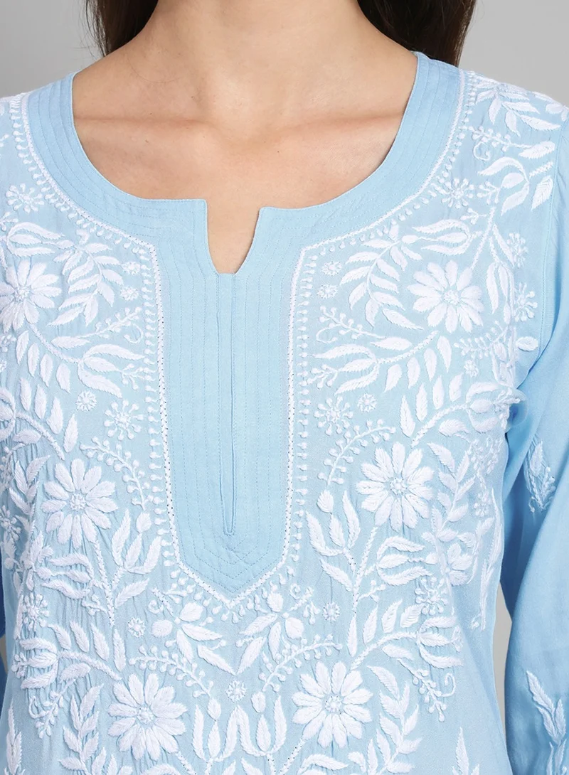 Alaya Women Hand Embroidered Chikankari Rayon Kurta-AL3451