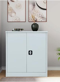 RIGID Steel Curved Low Height Office Cupboard Grey 102x91.5x47.5cm  - Image 1
