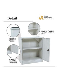 RIGID Steel Curved Low Height Office Cupboard Grey 102x91.5x47.5cm  - Image 3