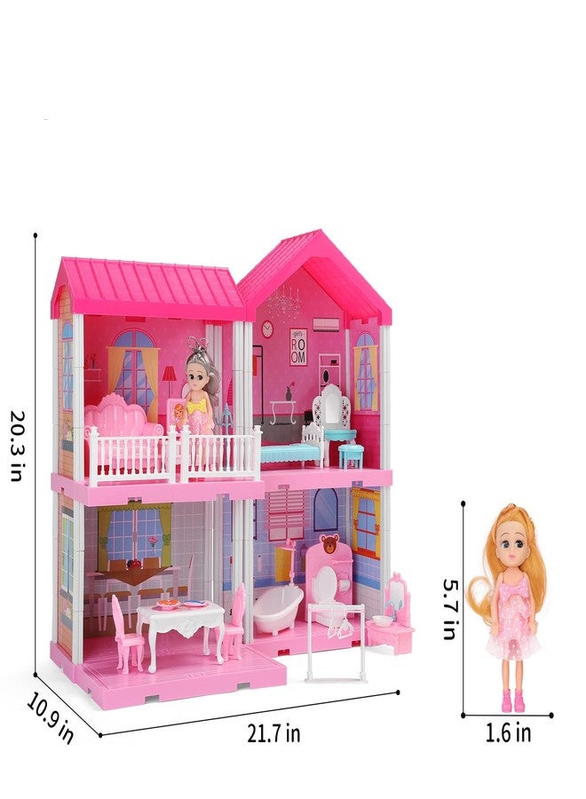 JUKUDAHU Girl House Toys for Girls 4-8, 2 Storey 4 Rooms Indoor Playset with Doll, Furniture and Accessories, Pretend Toddler Toy, Birthday Gifts for Girl Age 3-5 4-6 6-12 - Image 5