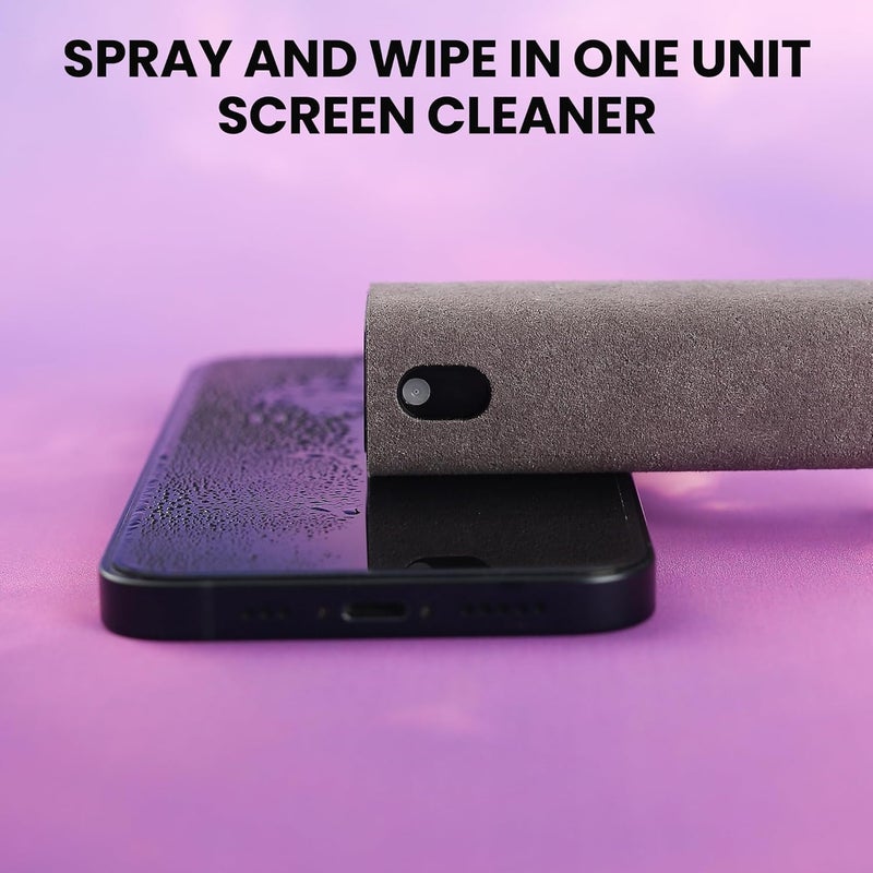 ZERNBER Touchscreen Screen Cleaner, Car, Tablet and Phone Screen Cleaner, Two in One Spray and Microfiber Cloth, Car Accessories for Women Perfect Gifts(Grey) Easy store & transit build - Image 5