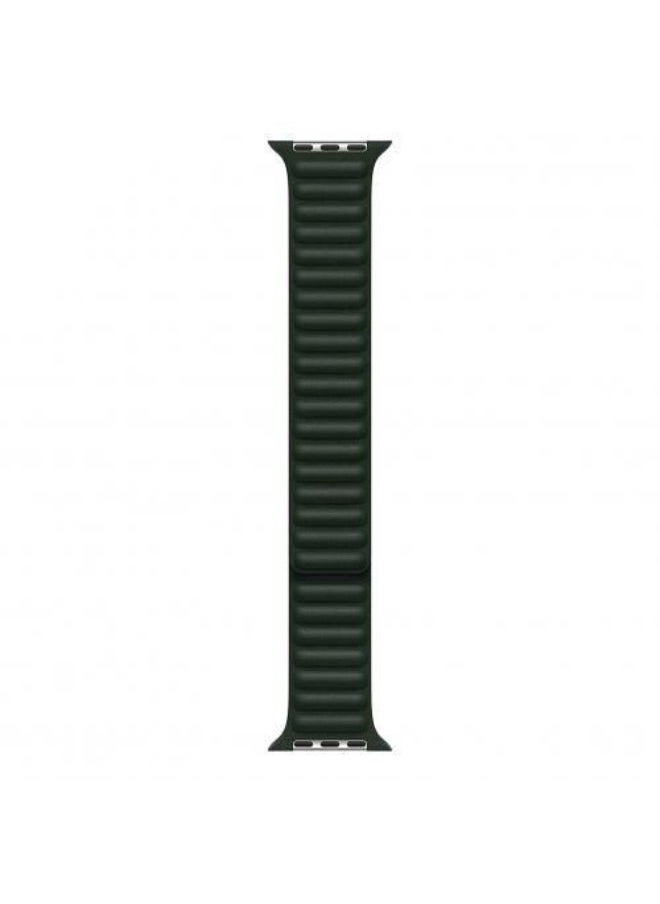 Generic - Smart Style Leather Link For Apple Watch 41mm IWatch Series 7 -41mm Magnetic Loop Green Strap - Image 1