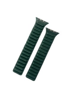 Smart Style Leather Link For Apple Watch 41mm IWatch Series 7 -41mm Magnetic Loop Green Strap