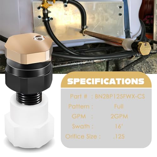 Camoo BN2BP125FWXCS Full Pattern 16 Foot Broadcast Spray Boomless Nozzle 2 GPM 12V Fit for Master Manufacturing and Other Branded Broadcast Sprayer Noboom Kits - Image 3