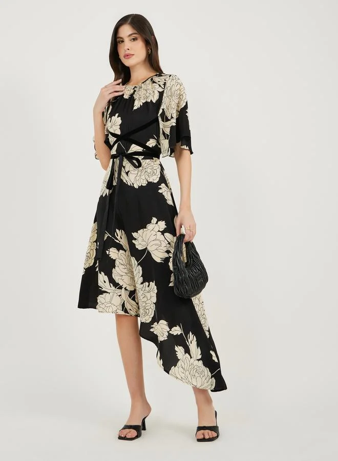 Styli Floral High-Low Dress