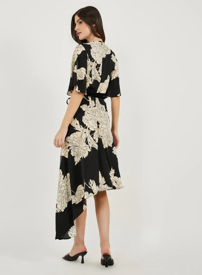Styli Floral High-Low Dress
