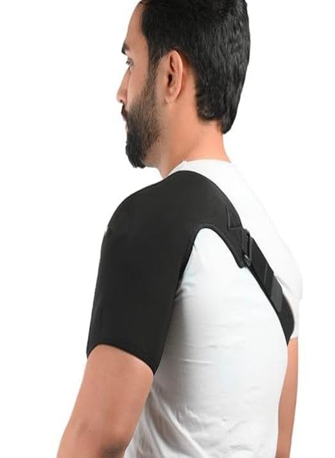 Fitolym دعامة كتف فيتوليم للرجال والنساء - لتخفيف الألم ودعم الكفة المدورة، ومفصل الترقوة الأخرمي، والكتف المخلوع - حزام دعم كتف قابل للتعديل | رغوة النيوبرين | مقاس موحد للجانبين الأيمن والأيسر - Image 2
