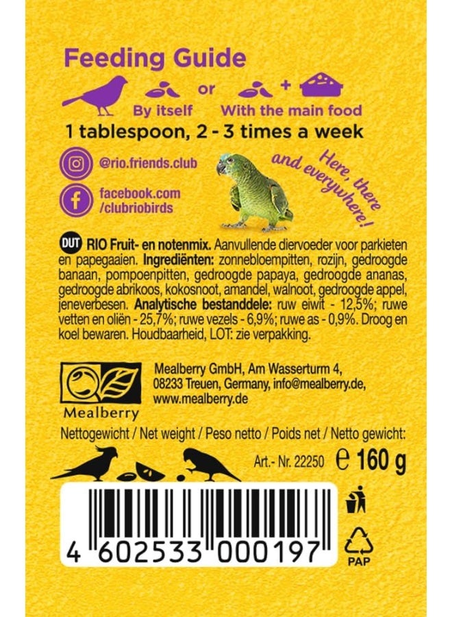 RIO Fruit and Nuts Mix Natural Treats for Birds 160g - Image 3
