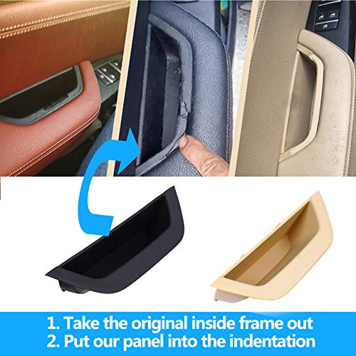 Goodithy مجموعة غطاء ذراع الباب الأمامي الأيسر 4 قطع من Goodithy - مقبض داخلي أسود لسيارة BMW X3 X4 F25 F26 2011 2012 2013 2014 2015 2016 2017 - Image 5