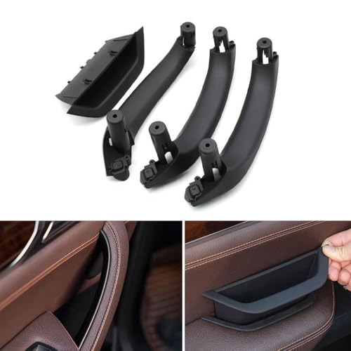 Goodithy مجموعة غطاء ذراع الباب الأمامي الأيسر 4 قطع من Goodithy - مقبض داخلي أسود لسيارة BMW X3 X4 F25 F26 2011 2012 2013 2014 2015 2016 2017 - Image 1