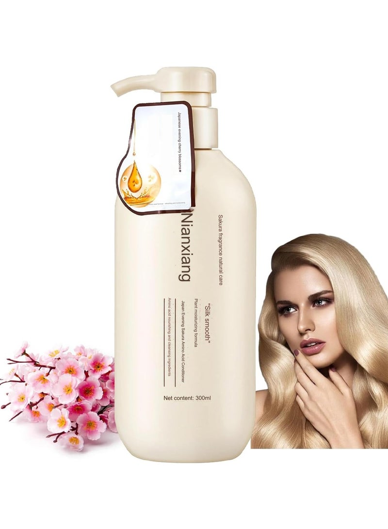 Sakura Japanese Shampoo, Sakura Hair Density Essential Shampoo, Repair Dry Damaged Hair, Japan's Evening Sakura Nianxiang Shampoo for Deeply Nourished Strong Hair - Image 1