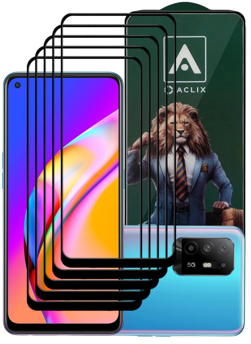 ACLIX 5 Pieces Antistatic ESD Dustproof Premium Quality High Definition Tempered Glass Screen Protector Designed For Oppo A94 5G - Image 1