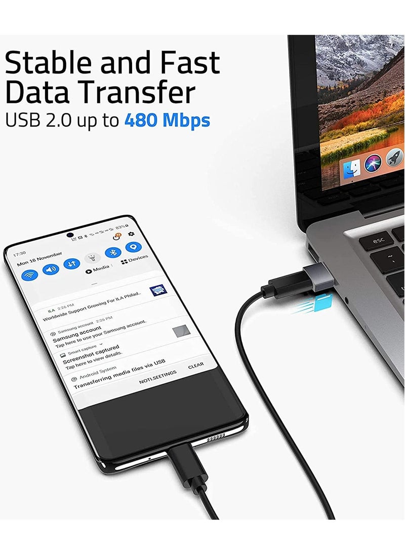 SYOSI USB C Female to USB Male Adapter Pack of 3 Aluminum Shell High Stability Type C Charger Cable Power Converter Compatible for iPhone 14 Plus Pro Watch Series 8 CarPlay - Image 5