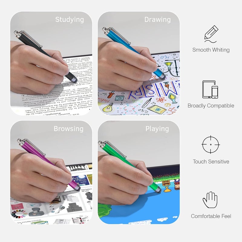 أقلام ستايلس للشاشات التي تعمل باللمس، أقلام ستايلس عالمية عالية الدقة من لأجهزة iPad وiPhone والأجهزة اللوحية وسامسونج جالاكسي وجميع الشاشات التي تعمل باللمس السعوي (عبوة 10 قطع) - Image 5