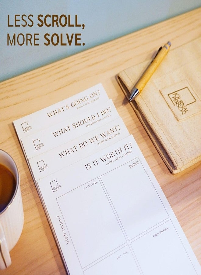 Journal Person Fast Focus Kit | Planners & Decision-Making Frameworks | 4 Tearable Notepads with Fabric Sleeve | Prioritize, Plan & Act Fast | For leaders - Image 2