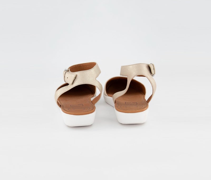 FitFlop Women Cova Leather Closed Toe Flats, Metallic Silver  - Image 2