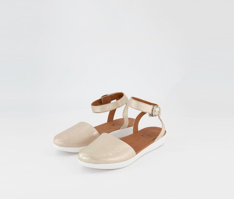 FitFlop Women Cova Leather Closed Toe Flats, Metallic Silver  - Image 1