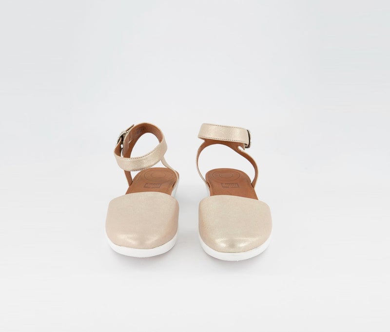 FitFlop Women Cova Leather Closed Toe Flats, Metallic Silver  - Image 3
