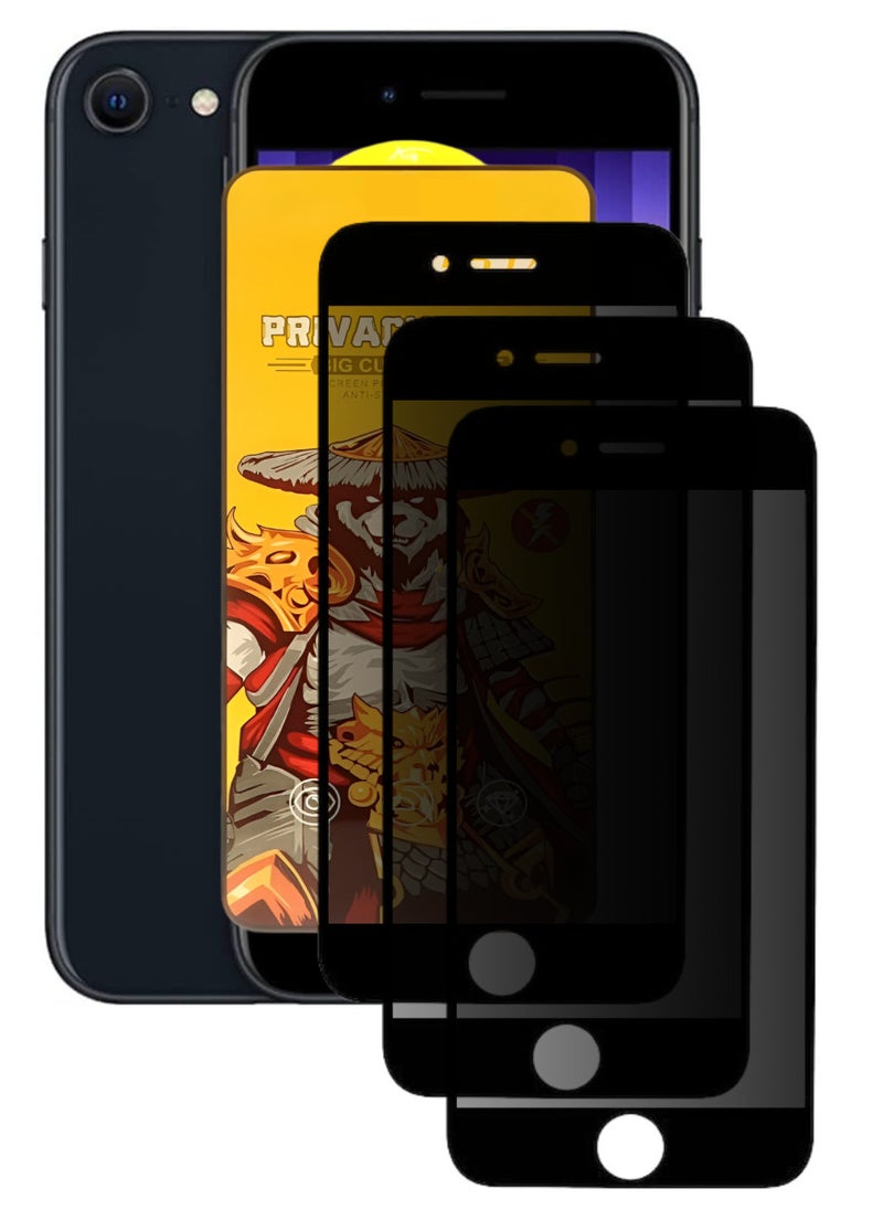 ESD 3 Pieces Tempered Dustproof Privacy Glass Screen Protector Compatible For iPhone SE  - Image 1