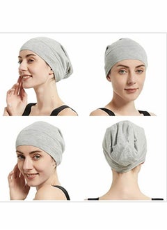 Y&D Slouchy Beanie for Men Women Satin Silk Lined Adjustable Sleep Hat, 2 Pack  - Image 3