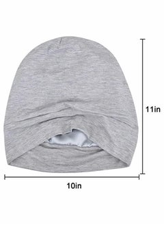 Y&D Slouchy Beanie for Men Women Satin Silk Lined Adjustable Sleep Hat, 2 Pack  - Image 5