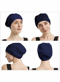 Y&D Slouchy Beanie for Men Women Satin Silk Lined Adjustable Sleep Hat, 2 Pack  - Image 2
