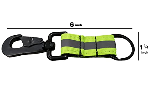 LINE2design Reflective Firefighter Turnout Key Ring - Fire Rescue Key Holder Strap with Heavy Duty Swivel Snap Hook - Green Reflective Design | Perfect Firefighter Gift - Image 3