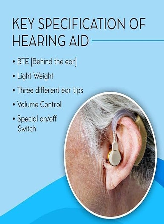 SMARTCARE SC-115N Behind-The-Ear Hearing Aid Amplifier | Sound Enhancement for Seniors | Includes 6 Batteries | Beige - Image 4