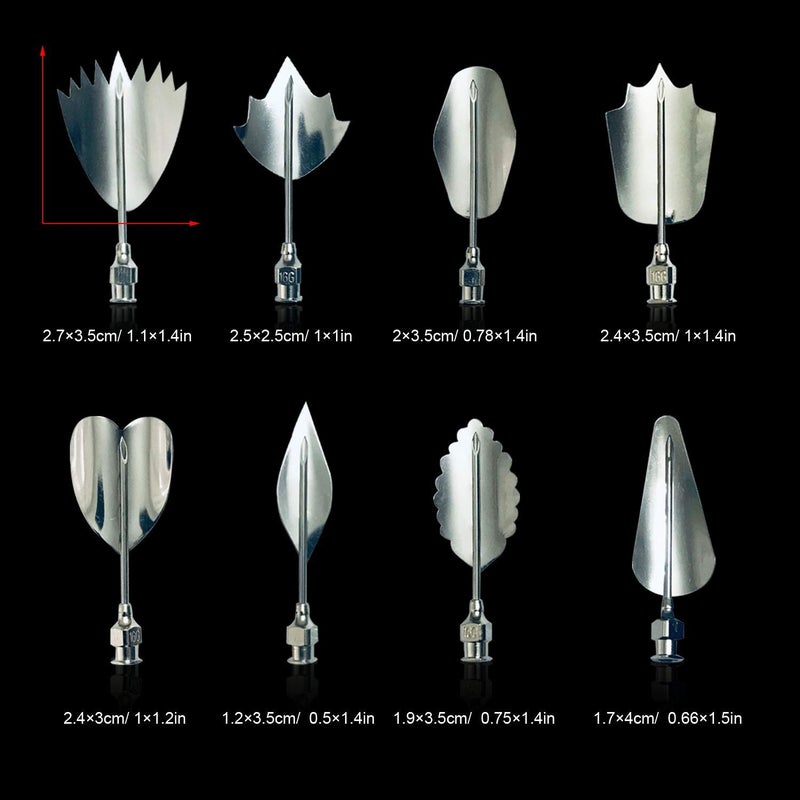 Fnoko Stainless Steel Flowers Leaves 3D Jelly-Art-Tools Pudding-Nozzle Cake Needles Gelatin Tools (AH) - Image 3