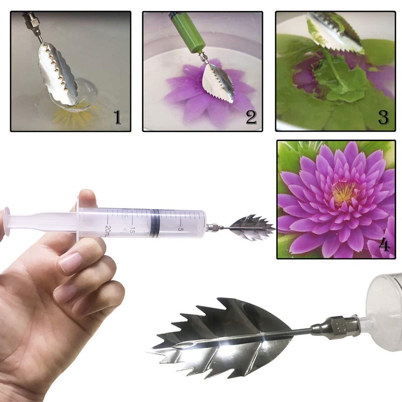 Fnoko Stainless Steel Flowers Leaves 3D Jelly-Art-Tools Pudding-Nozzle Cake Needles Gelatin Tools (AH) - Image 5