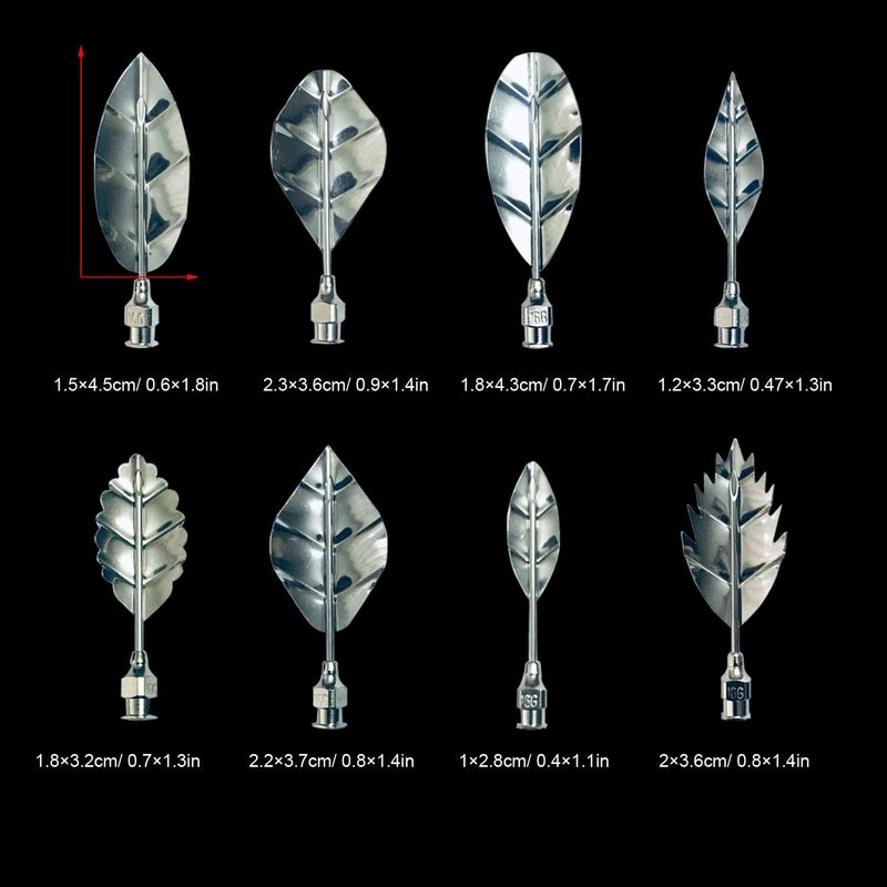 Fnoko Stainless Steel Flowers Leaves 3D Jelly-Art-Tools Pudding-Nozzle Cake Needles Gelatin Tools (AH) - Image 2