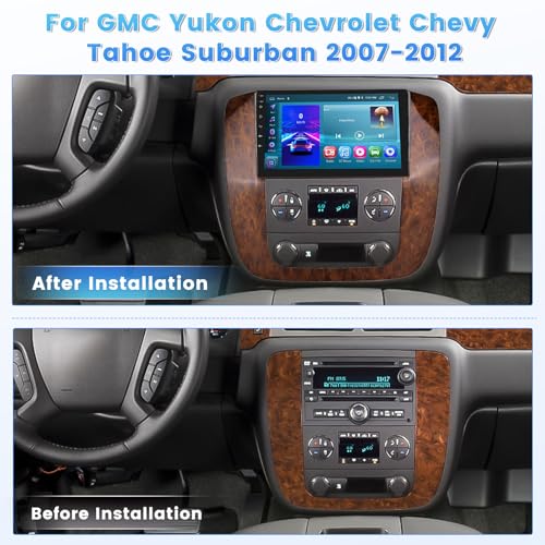 Roinvou 2G64G Car Radio for GMC Yukon Chevrolet Chevy Tahoe Suburban 20072012 with Wireless CarplayAndroid Auto 9 Inch Android Touch Screen Car Stereo Bluetooth GPS Navi WiFi 28UI DSP - Image 3