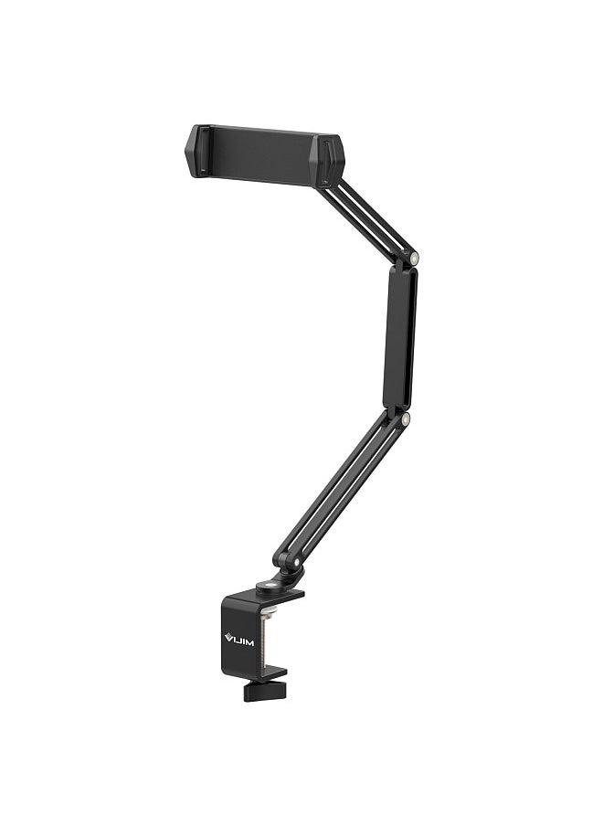 VIJIM - Universal Desktop Stand for Mobile Phone/ Tablet Flexible C-Clamp Desk Mount Stand with Adjustable Tablet/Phone Holder Aluminum Alloy 1kg Load Capacity - Image 1