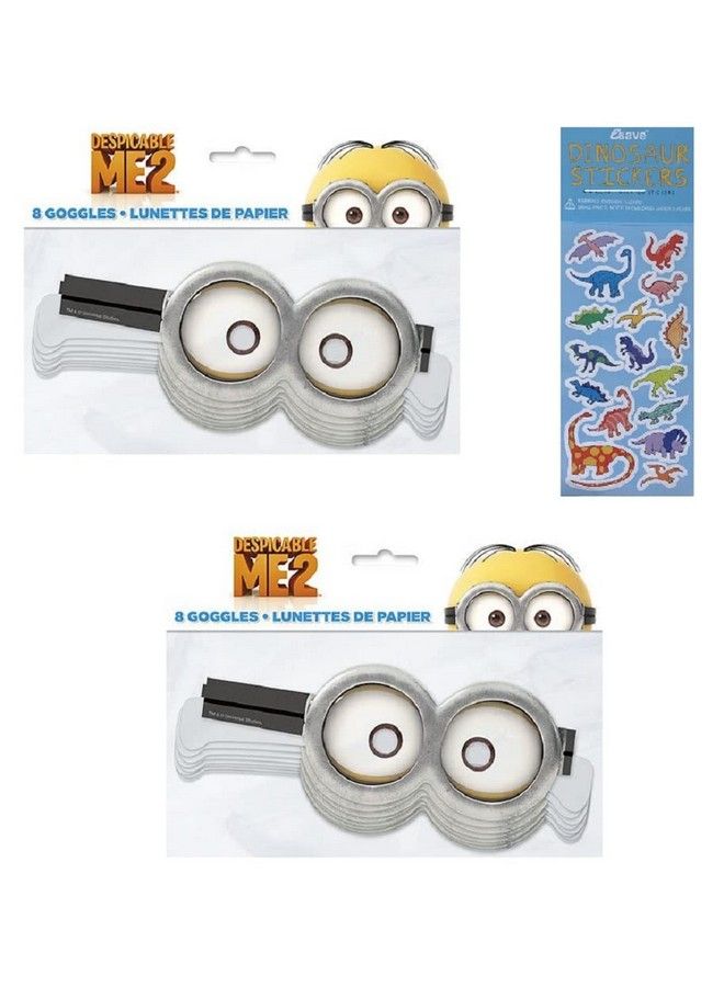 Unique Despicable Me Party Supplies Bundle Pack Includes 16 Party Paper Goggles Masks (2 Packs) - Image 4