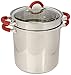 ExcelSteel 8 Qt Multifunction Stainless Steel Pasta Cooker with Encapsulated Base Vented Glass Lid and Riveted Silicone Covered Handles - Image 2