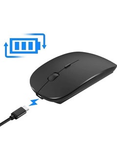 Qasul Portable Silent Lighted Wireless Rechargeable Bluetooth Tablet Computer TV Compatible Mouse  - Image 3