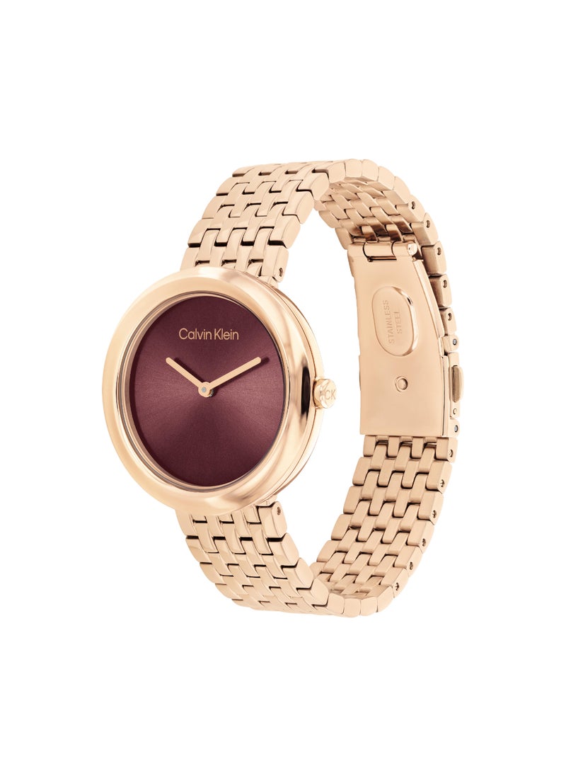 CALVIN KLEIN CALVIN KLEIN ROUND ANALOG WOMEN'S MAUVE CASE WATCH - 25100067  - Image 1