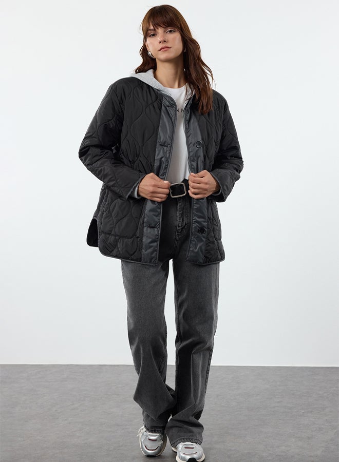 trendyol Black Regular Fit Coat - Image 5