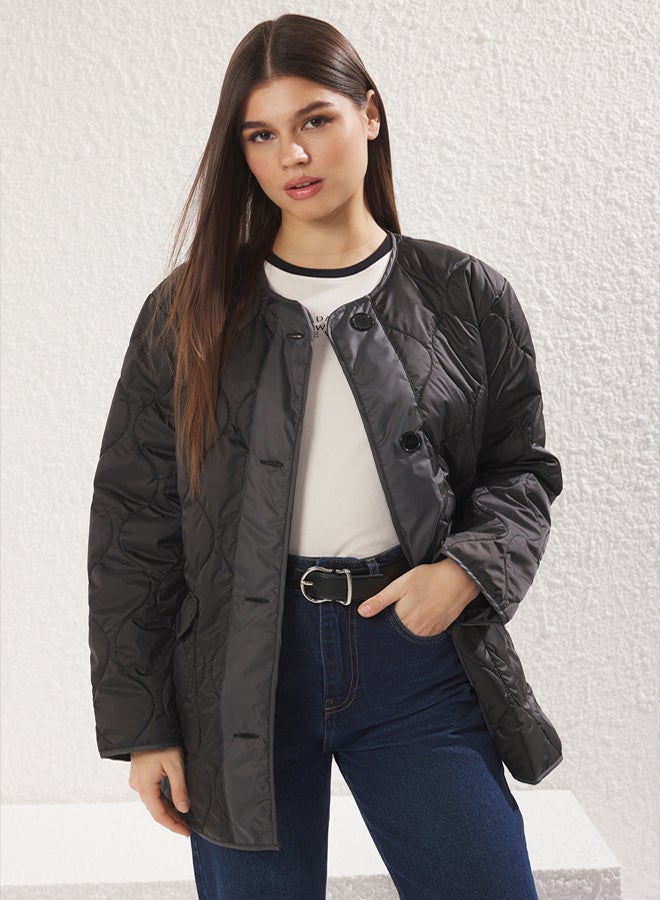 trendyol Black Regular Fit Coat - Image 1